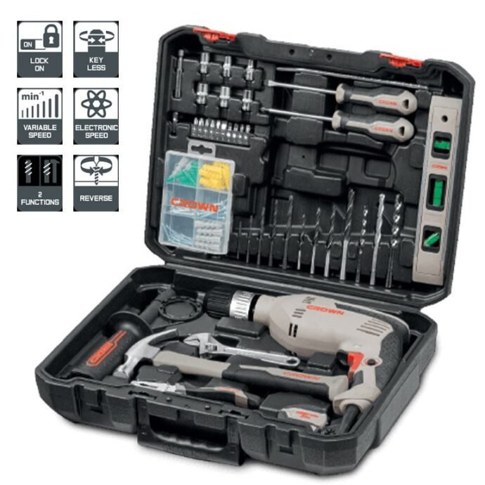 ⁦Kit perceuse 98 pcs CROWN⁩ - الصورة ⁦2⁩